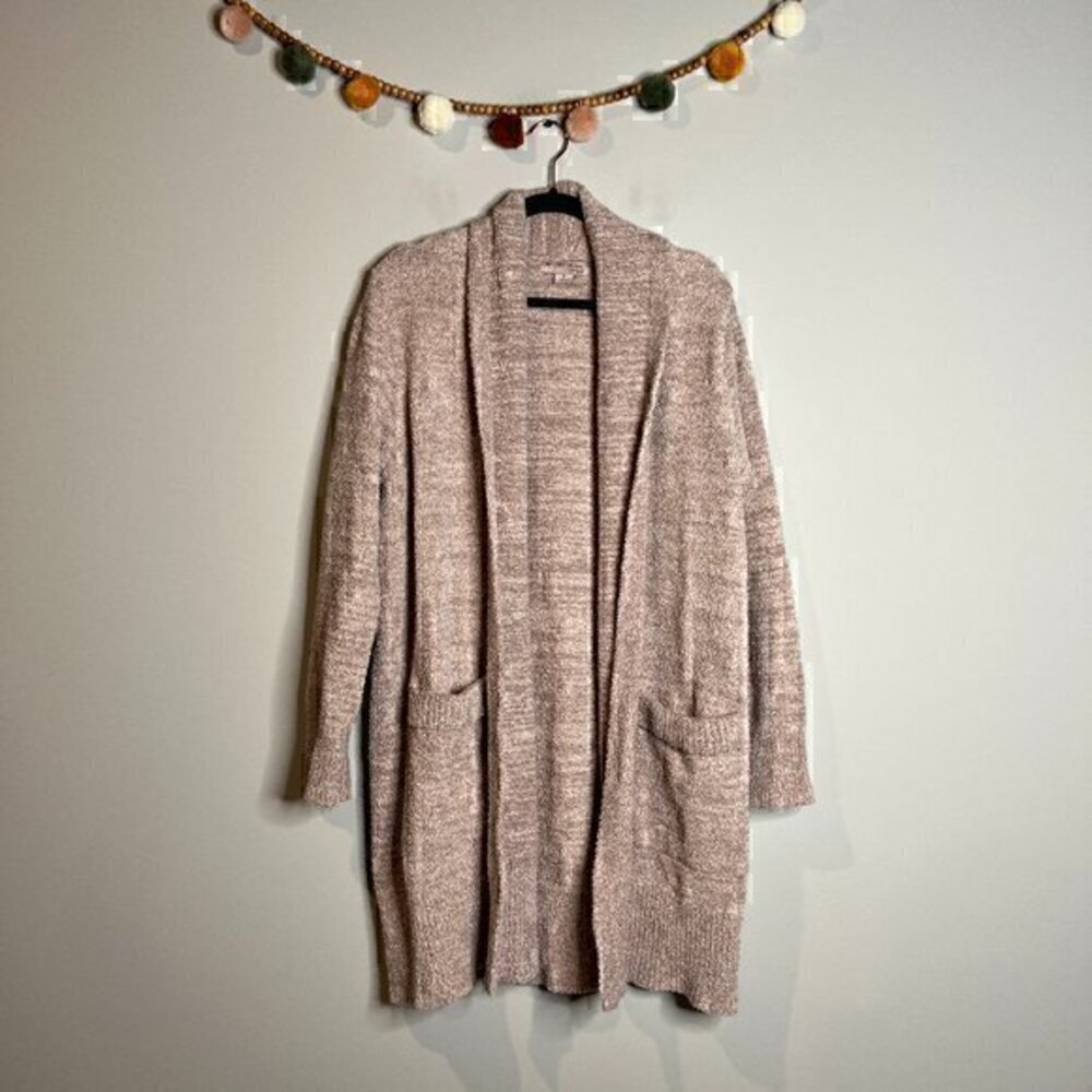 Barefoot Dreams CozyChic pink open cardigan sweater